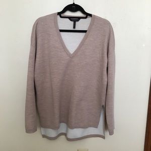 BCBG MAX AZRIA wool blend v neck sweater